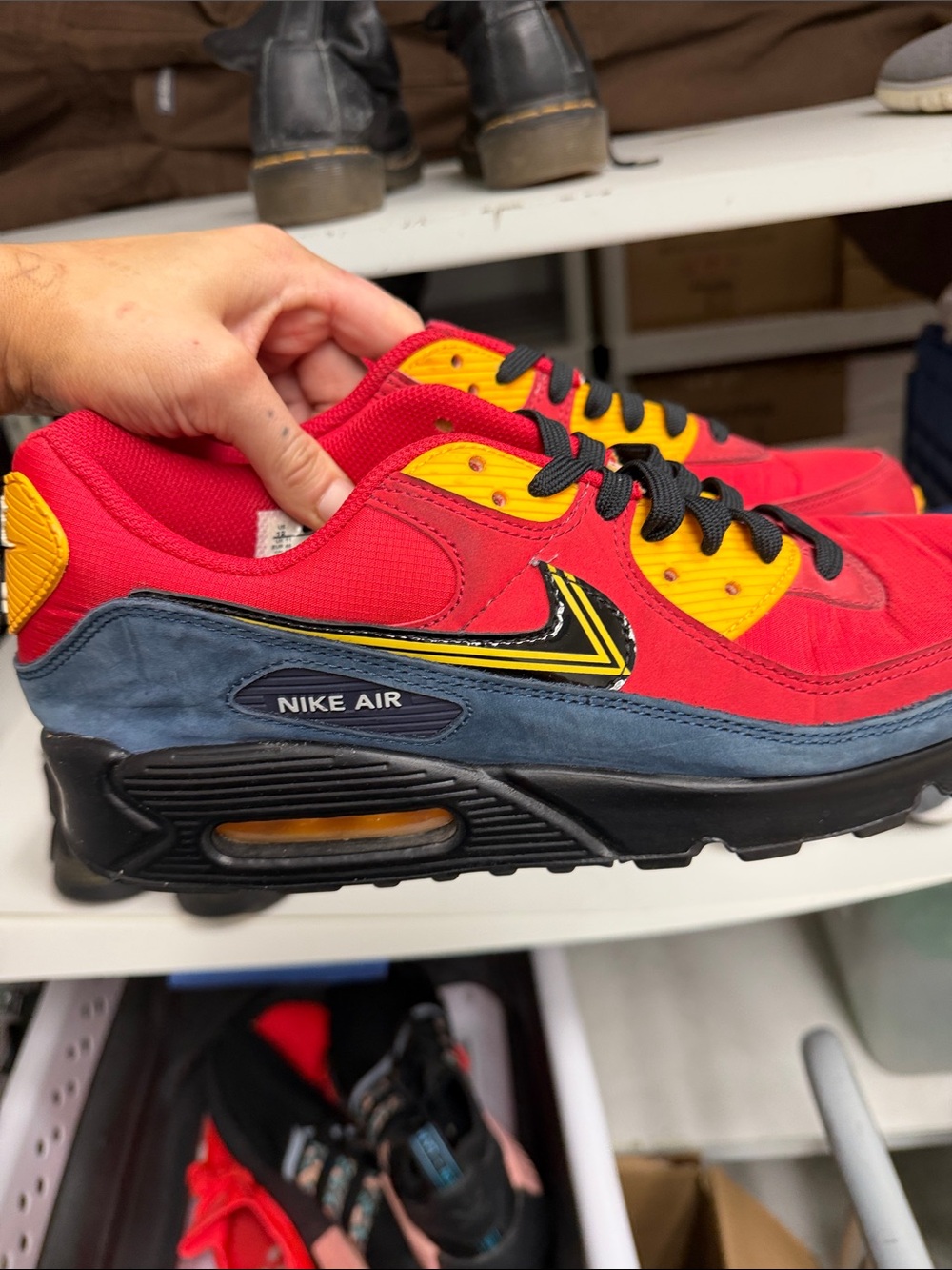 Nike Red & Yellow Men's Athletic Sneakers